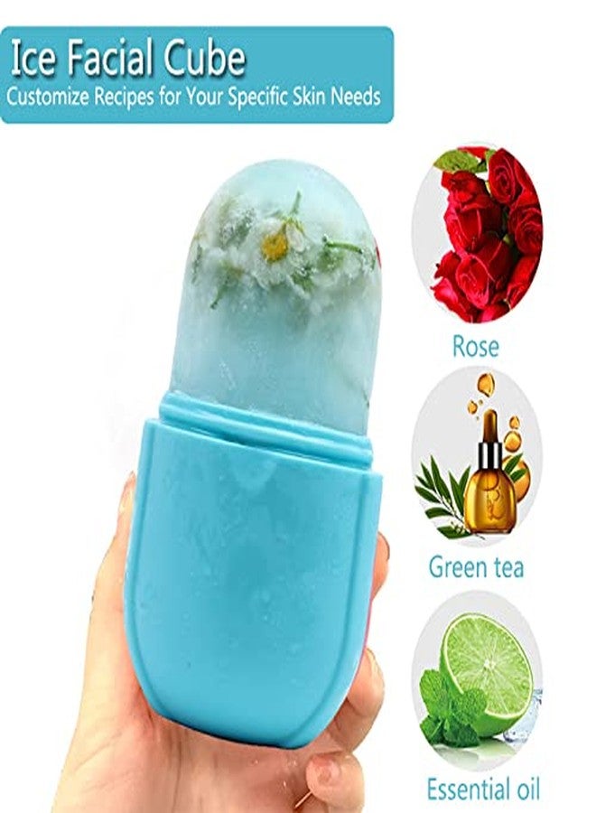 iMeasy Ice Roller for Face and Eye,Facial Beauty Ice Roller Skin Care Tools, Facial Cube, Gua Sha Face Massage, Silicone Ice Mold for Beauty (Blue) - Image 3